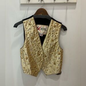 Vintage real leather gold Xpose by Yari vest- New without tags